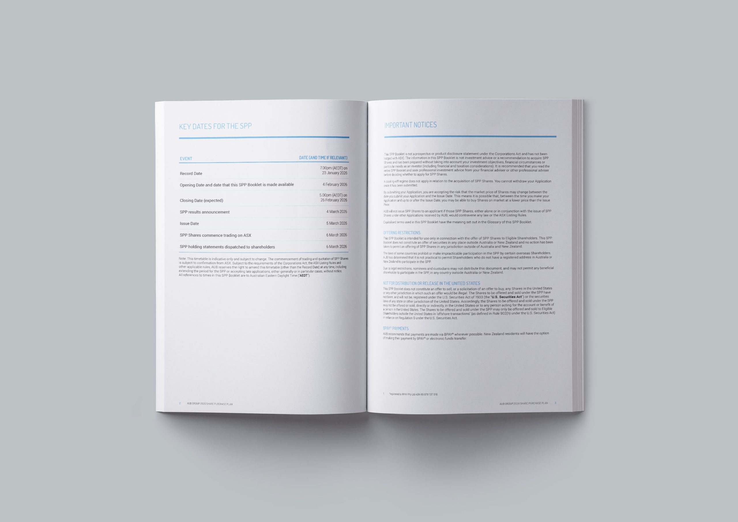 Share Purchase Plan | AUB Group