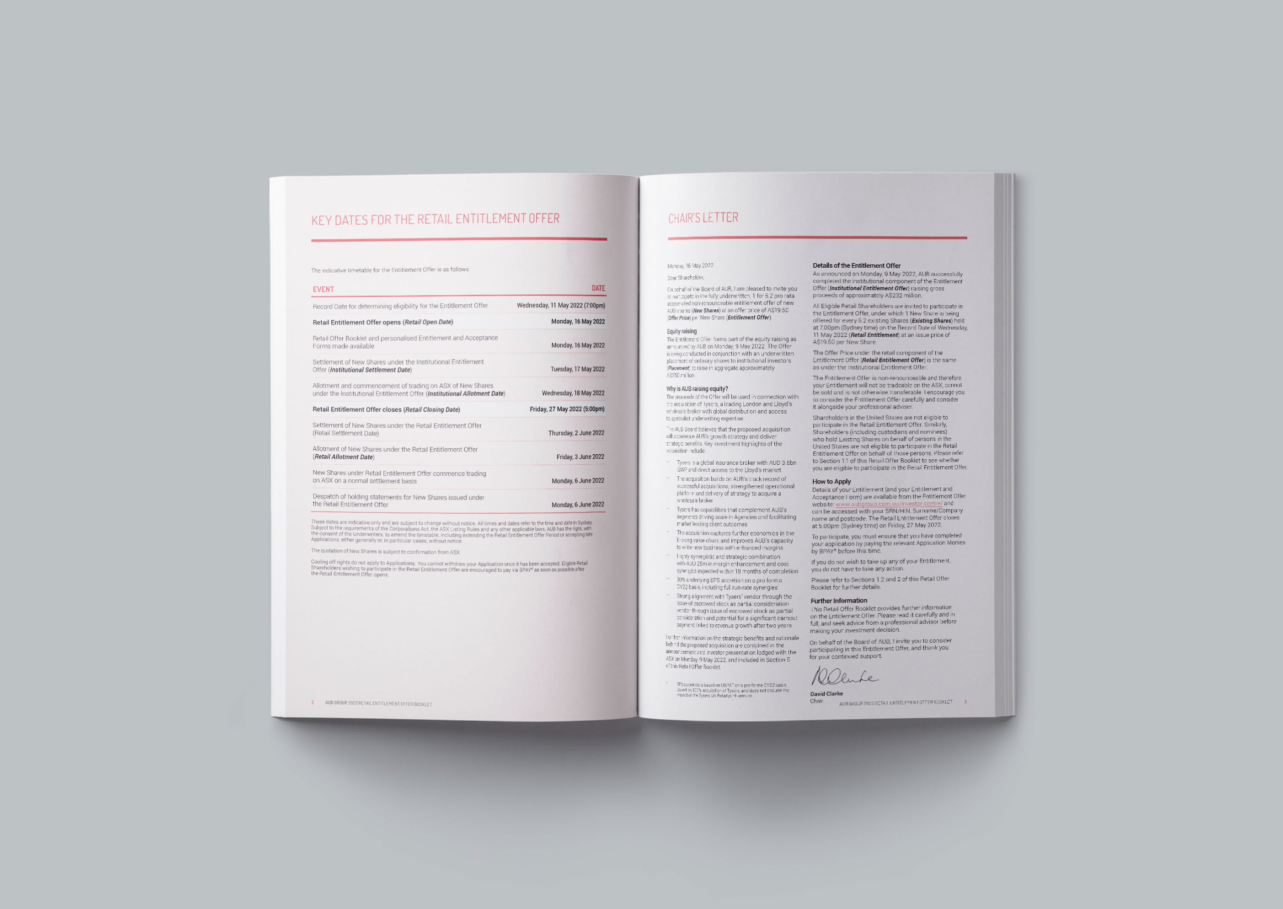 Retail Entitlement Offer Booklet | AUB Group