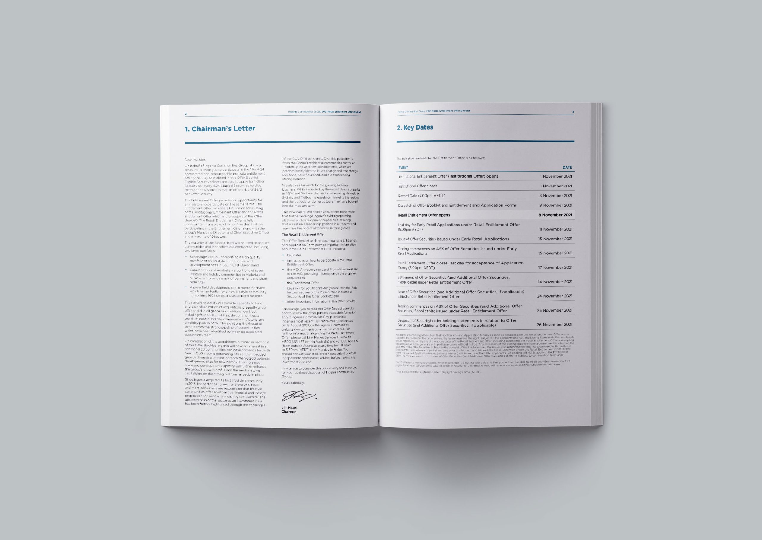 Retail Entitlement Offer Booklet | Ingenia Communities